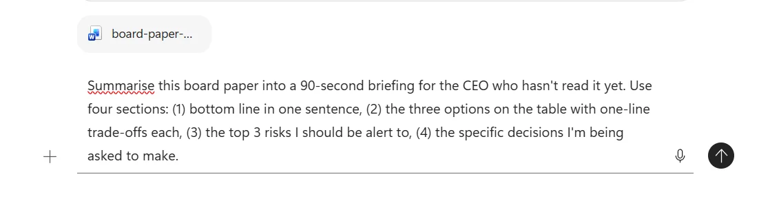 Board paper brief prompt