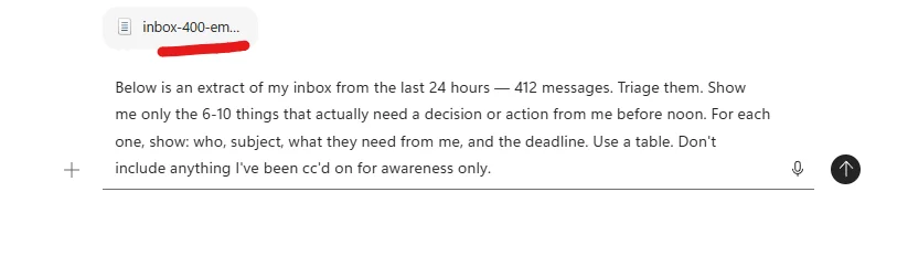 Email triage prompt