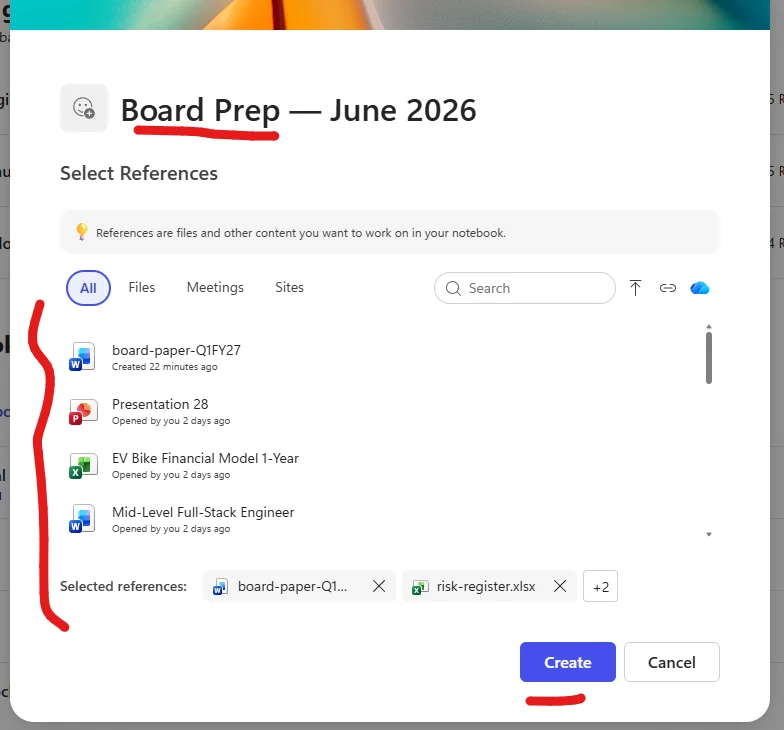 Creating a Notebook with 4 sources