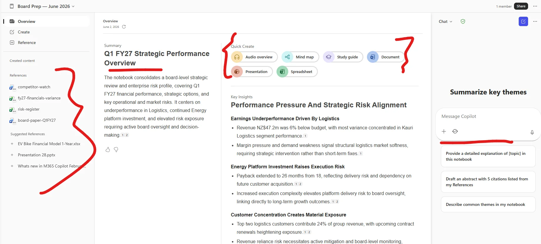 Notebook auto-generated summary view